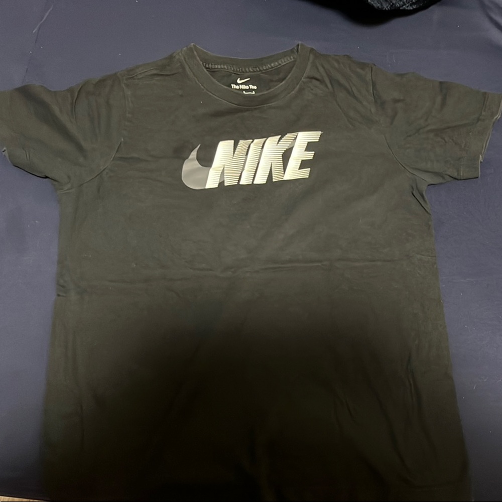 Nike Kid's Black Tee with Silver Logo